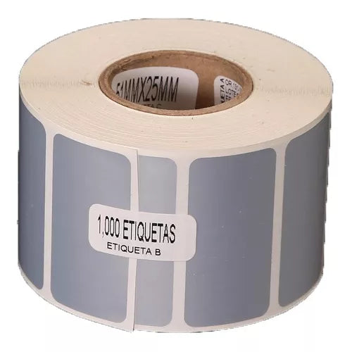 Etiqueta TTR metalizada core1 plata 1000 X ROLLO 1PASO 51X25