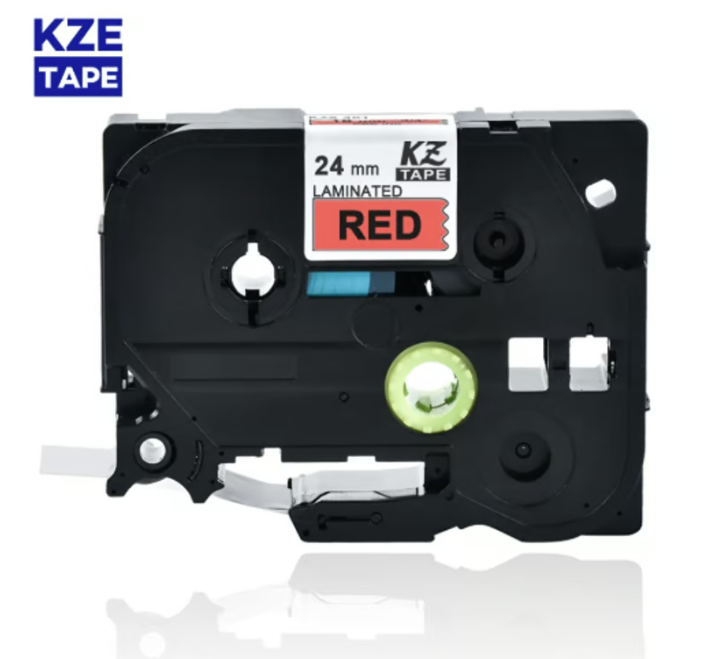 1PZS Cinta ROJO TZE-435 TZe compatible con Brother P Touch Label Maker Tape 12mm 0.47'' Cinta de etiquetas laminada negra sobre ROJO para PT D200 D210 D220 D400 PTH110
