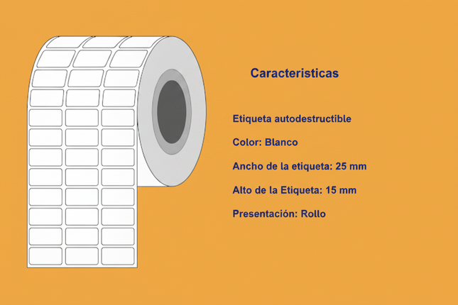 Etiqueta TTR blanca 3 al paso core1 9000 X ROLLO C1 25X15
