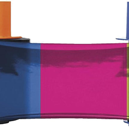 Cinta HID FARGO DTC1500 YMCKO, EOL (NUEVO N.º DE PIEZA 045630) a todo color con superposición de resina negra y transparente, 500 imágenes, se vende por rollo.