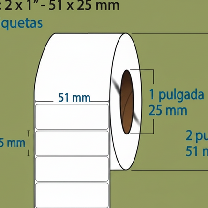 Etiqueta TD blanca 1 al paso, 51X25, 1000 piezas x rollo C1