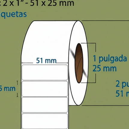 Etiqueta TTR blanca 1 al paso, 51X25, 1000 piezas x rollo C1