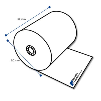 rollo termico caja 100pzs Rollo Termico 57X60- 38 Mts