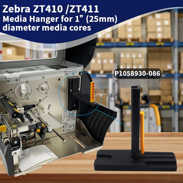P1058930-086 - Soporte de rollo de etiquetas para impresora térmica Zebra ZT410 ZT411 (25 mm)
