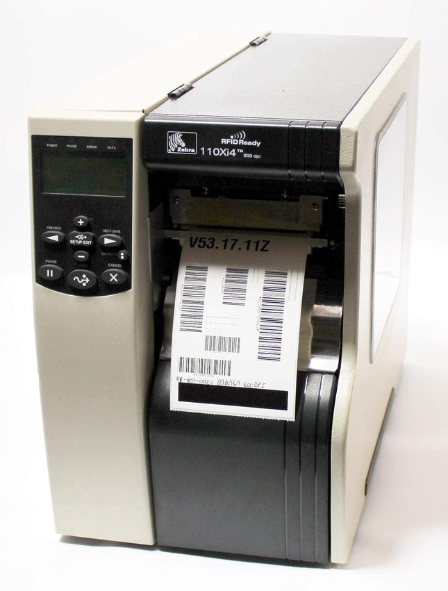 Zebra 110Xi4, Impresora de Etiquetas, Transferencia Térmica, Alámbrico, Serial, Paralelo, USB, 600DPI impresora, RFID listo, 4" DT/TT mesa, 600 DPI