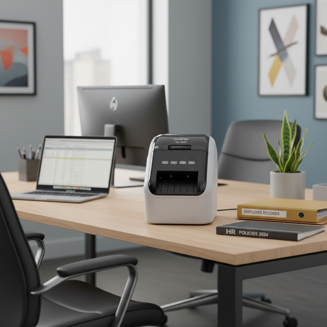 Brother QL800, Impresora de Etiquetas, Térmica Directa, 300 x 600 DPI, USB 2.0, Negro/Gris