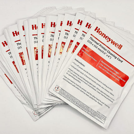 CAJA 25PZS CON TARJETA DE LIMPIEZA 115X152 HONEYWELL THERMAL PRINTER CLEANING CARD 1-110501-00