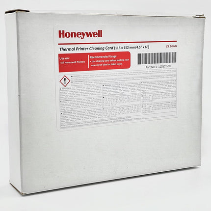 CAJA 25PZS CON TARJETA DE LIMPIEZA 115X152 HONEYWELL THERMAL PRINTER CLEANING CARD 1-110501-00