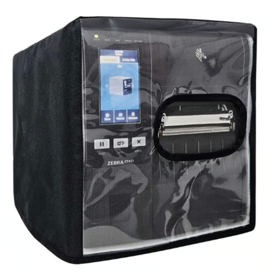 Funda lona aluminio afelpada por dentro o de tela Golden con ventana transparentes con abertura en panel de botones impresora Zebra ZM400 SERIES ZT400 SERIES