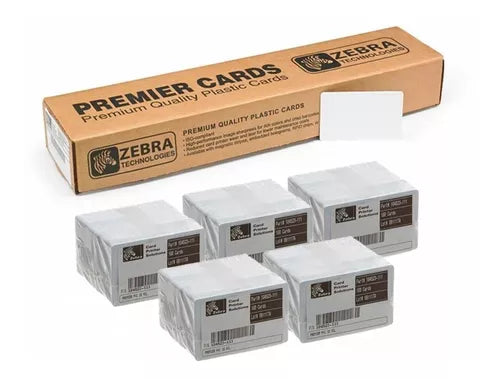 Tarjetas ZEBRA de PVC para Credenciales Premier, 2.12" x 3.38", 500 Tarjetas, para Impresoras Zebra