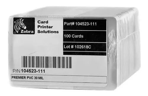 Tarjetas ZEBRA de PVC para Credenciales Premier, 2.12" x 3.38", 500 Tarjetas, para Impresoras Zebra