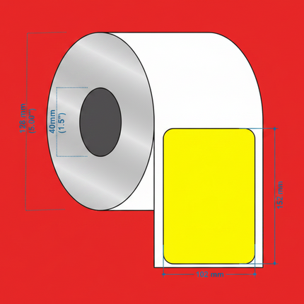 Etiqueta amarilla Térmico Directo,  102X152 (4X6) pulgadas,  1000 piezas x rollo