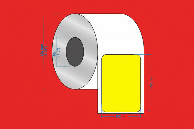 Etiqueta amarilla Térmico Directo,  102X152 (4X6) pulgadas,  1000 piezas x rollo