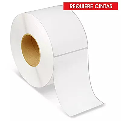 Etiquetas ROLLO 500PZS Industriales blanca TTR de Transferencia Térmica - 4X12", Requieren Cintas, 102X302 mm C3 con pleca