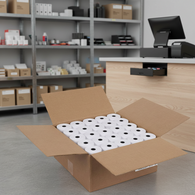 rollo termico caja 100pzs Rollo Termico 57X60- 38 Mts