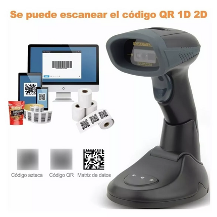 Lector De Código De Barras Bluetooth 2d Con Base Recargable EASYTIME