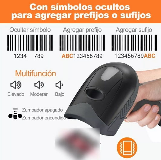 Lector De Código De Barras Bluetooth 2d Con Base Recargable Easytime