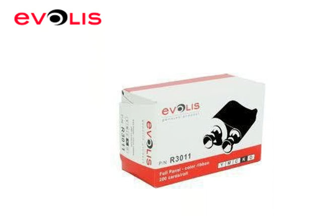 Evolis Cinta R3011 YMCKO, 200 Páginas Evolis R3011 ribbon de color para 200 impresiones compatible con Dualys y Pebble