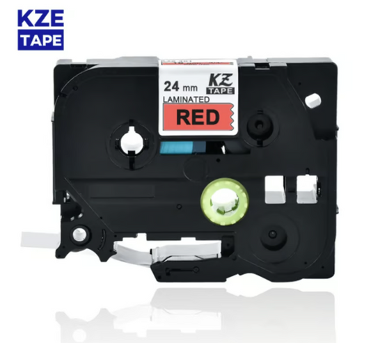 1PZS Cinta ROJO TZE-435 TZe compatible con Brother P Touch Label Maker Tape 12mm 0.47'' Cinta de etiquetas laminada negra sobre ROJO para PT D200 D210 D220 D400 PTH110