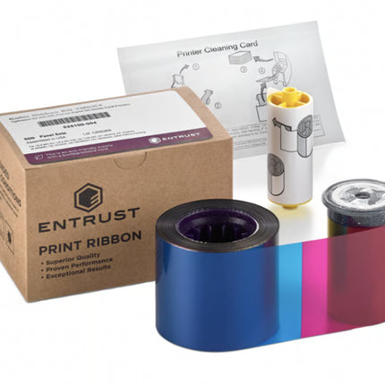 DATACARD Entrust Color Ribbon Kit, YMCKT-KT R350 IMAGENES COLOR AL FRENTE Y NEGRO ATRAS