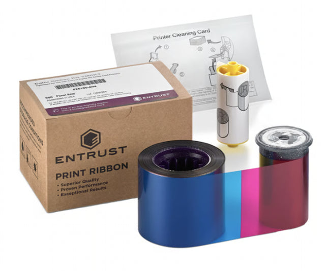DATACARD Entrust Color Ribbon Kit, YMCKT-KT R350 IMAGENES COLOR AL FRENTE Y NEGRO ATRAS